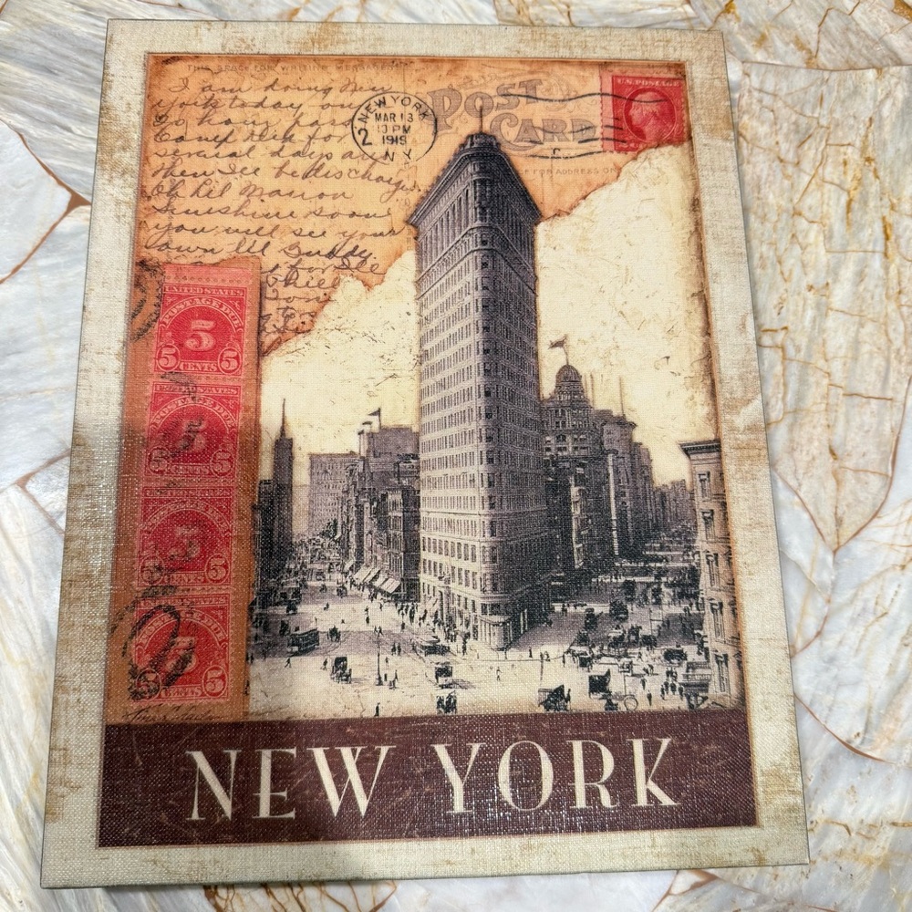 New‎ York Vintage Art Print Wall Canvas Art  10x14in